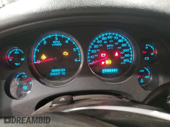 2007 Chevrolet Silverado 1500 LTZ with VIN 3GCEK13M47G550487, listed as a Copart auction lot 49459565 with 232,437 mi miles and Salvage Title. Bid and sale history available at carsss.com. Image 9.