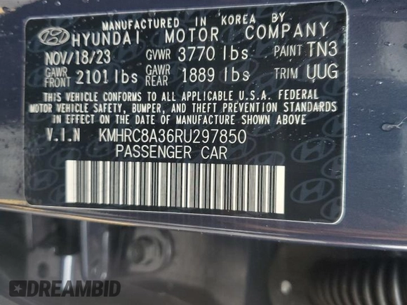 2024 Hyundai Venue SEL z VIN KMHRC8A36RU297850, wystawiony jako Copart lot #62451564 z przebiegiem 4 135 mil mil oraz Szkoda całkowita • Salvage title. Historia ofert i sprzedaży dostępna na DreamBid. Obrazek 14.