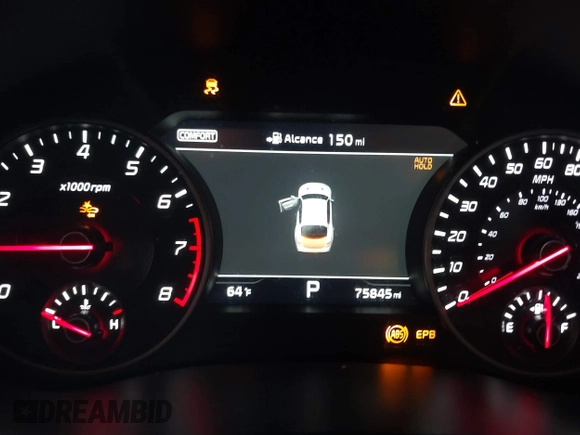2019 Kia Stinger GT1 with VIN KNAE45LC4K6045047, listed as a IAAI auction lot 41489423 with 75,845 mi miles and . Bid and sale history available at DreamBid. Image 7.
