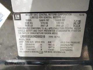 2017 Buick Envision Essence with VIN LRBFXBSA8HD080318, listed as a IAAI auction lot 42074114 with 179,978 mi miles and . Bid and sale history available at carsss.com. Image 9.