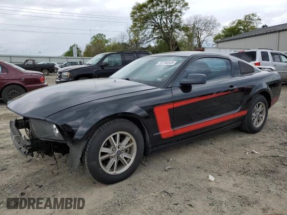 2005 Ford Mustang Deluxe with VIN 1ZVFT80N755144292, listed as a Copart auction lot 52758535 with 178,170 mi miles and Salvage Title. Bid and sale history available at carsss.com. Image 1.