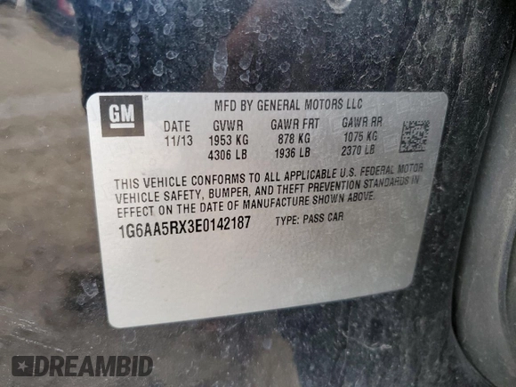 2014 Cadillac ATS Standard RWD z VIN 1G6AA5RX3E0142187, wystawiony jako Copart lot #58936105 z przebiegiem 195 041 mil mil oraz Czysty tytuł • Clean title. Historia ofert i sprzedaży dostępna na DreamBid. Obrazek 12.