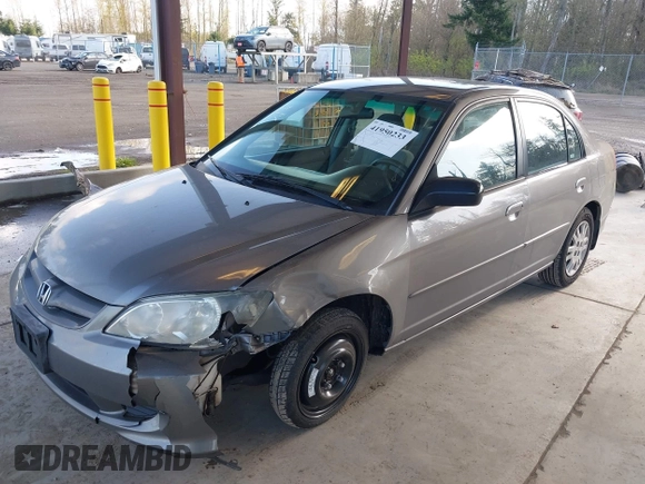 2004 Honda Civic LX with VIN 2HGES165X4H536000, listed as a IAAI auction lot 41950233 with 214,537 mi miles. Bid and sale history available at carsss.com. Image 2.