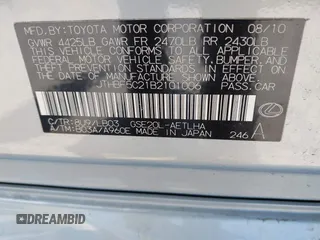 2011 Lexus IS 250 с VIN JTHBF5C21B2101006, выставлен на аукционе IAAI как лот 42267256 с пробегом 96 229 миль миль и . История ставок и продаж доступна на DreamBid. Изображение 9.
