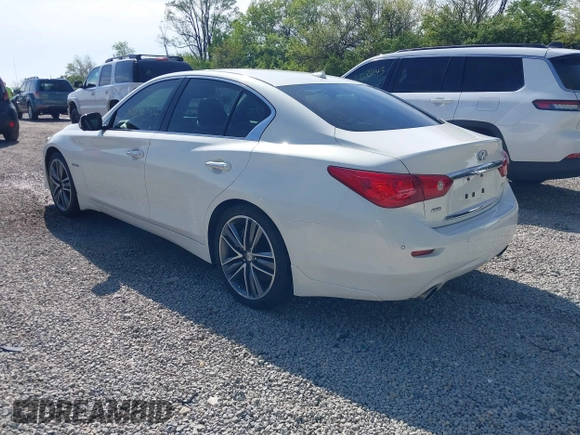 2014 Infiniti Q50 Hybrid Sport with VIN JN1AV7AR0EM703550, listed as a IAAI auction lot 42212384 with 79,308 mi miles and . Bid and sale history available at carsss.com. Image 3.