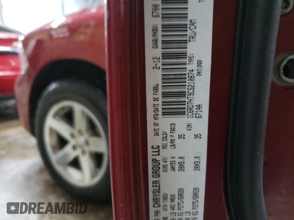 2012 Ram 1500 Sport with VIN 1C6RD7HT9CS210874, listed as a Copart auction lot 85273784 with 152,664 mi miles and Clean title. Bid and sale history available at DreamBid. Image 12.