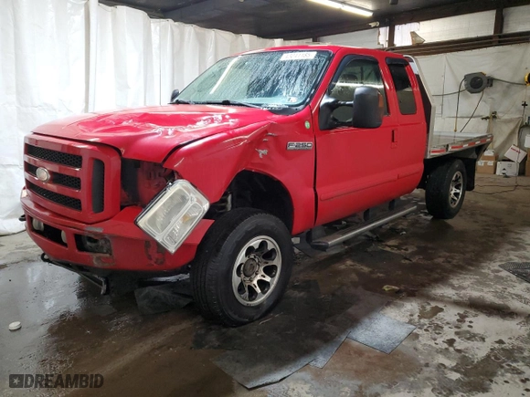 2005 Ford Super Duty F-250 XL with VIN 1FTSX215X5EC73838, listed as a Copart auction lot 43041185 with 138,638 mi miles and Salvage Title. Bid and sale history available at carsss.com. Image 1.