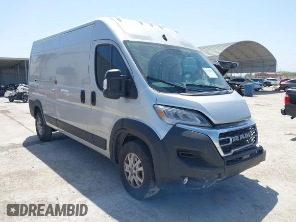2024 Ram ProMaster Cargo Tradesman with VIN 3C6LRVDG7RE114953, listed as a IAAI auction lot 41798336 with 100,887 mi miles and . Bid and sale history available at DreamBid. Image 1.