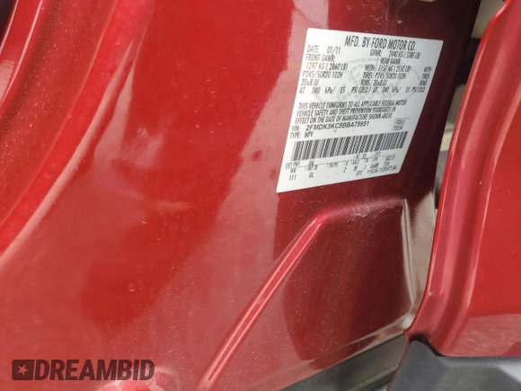 2011 Ford Edge Limited with VIN 2FMDK3KC5BBA75651, listed as a Copart auction lot 59767215 with 120,131 mi miles and Non repairable. Bid and sale history available at DreamBid. Image 13.