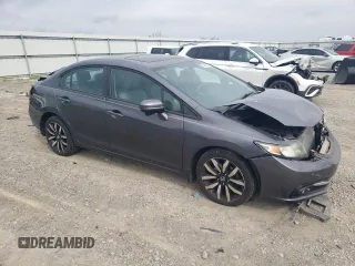 2014 Honda Civic EX-L with VIN 19XFB2F90EE079318, listed as a Copart auction lot 53682475 with 104,476 mi miles and Salvage Title. Bid and sale history available at DreamBid. Image 4.