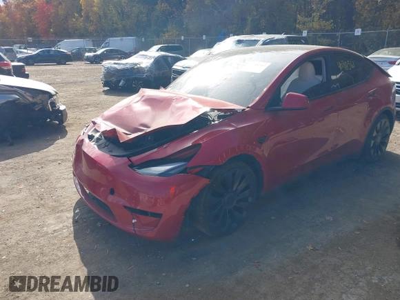 2023 Tesla Model Y Performance with VIN 7SAYGDEF6PF870935, listed as a IAAI auction lot 40718563 with 15,286 mi miles and . Bid and sale history available at DreamBid. Image 2.
