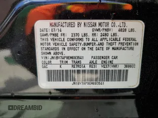 2014 Infiniti Q50 Premium with VIN JN1BV7AP9EM693541, listed as a Copart auction lot 52898005 with 203,157 mi miles and Salvage Title. Bid and sale history available at carsss.com. Image 12.
