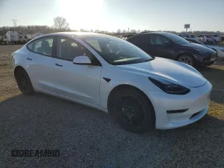 2022 Tesla Model 3 Long Range with VIN 5YJ3E1EB9NF222043, listed as a Copart auction lot 89331745 with 49,361 mi miles and Salvage Title. Bid and sale history available at carsss.com. Image 4.