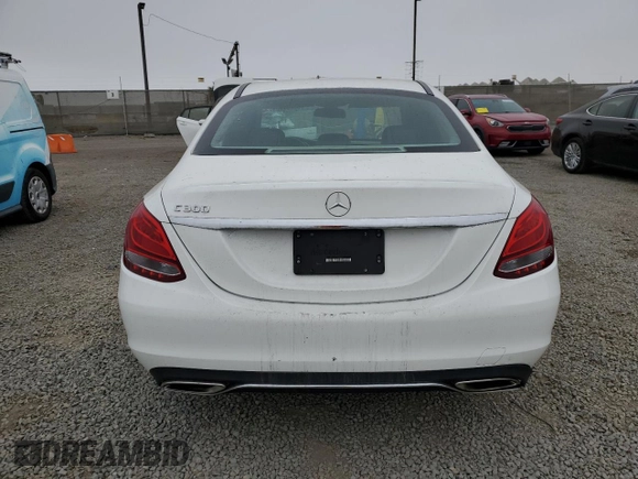 2017 Mercedes-Benz C 300 with VIN 55SWF4JB4HU232306, listed as a Copart auction lot 60287885 with 44,525 mi miles and Salvage title. Bid and sale history available at DreamBid. Image 6.