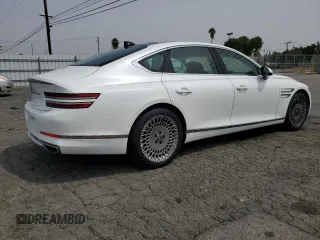 2022 Genesis G80 2.5T with VIN KMTGB4SC7NU092264, listed as a Copart auction lot 55148475 with 72,342 mi miles and Salvage title. Bid and sale history available at DreamBid. Image 3.