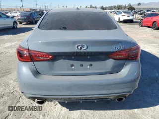 2023 Infiniti Q50 Red Sport 400 with VIN JN1FV7DP3PM570348, listed as a Copart auction lot 80996414 with 35,011 mi miles and Salvage Title. Bid and sale history available at DreamBid. Image 6.