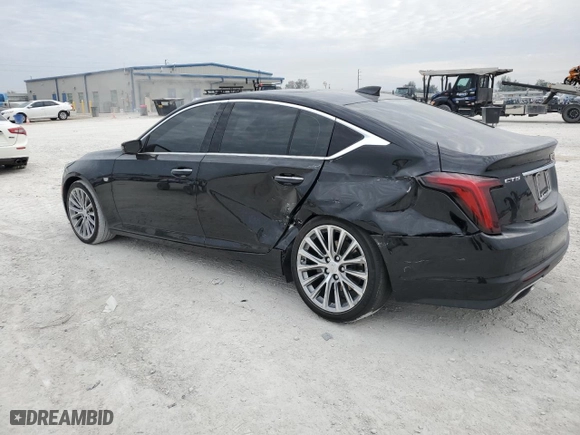 2023 Cadillac CT5 Premium Luxury with VIN 1G6DN5RW7P0107809, listed as a Copart auction lot 87584575 with 34,690 mi miles and Non Repairable. Bid and sale history available at carsss.com. Image 2.