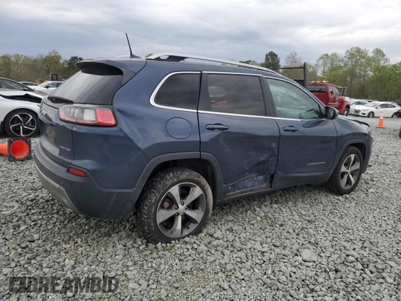 2020 Jeep Cherokee Limited with VIN 1C4PJLDB0LD653580, listed as a Copart auction lot 52700875 with 114,517 mi miles and Salvage title. Bid and sale history available at DreamBid. Image 3.