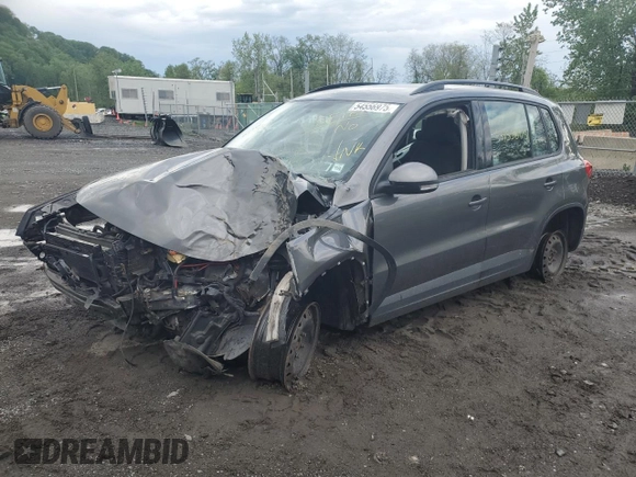 2018 Volkswagen Tiguan with VIN WVGBV7AX9JK003947, listed as a Copart auction lot 54556975 with Not Provided miles and Salvage Title. Bid and sale history available at DreamBid. Image 1.