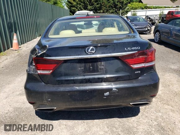 2013 Lexus LS 460 with VIN JTHCL5EF1D5018173, listed as a Copart auction lot 56674145 with 187,638 mi miles and Salvage title. Bid and sale history available at DreamBid. Image 6.