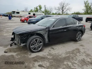 2014 Infiniti Q50 Premium with VIN JN1BV7AR1EM702315, listed as a Copart auction lot 51232075 with 141,429 mi miles and Salvage Title. Bid and sale history available at DreamBid. Image 1.