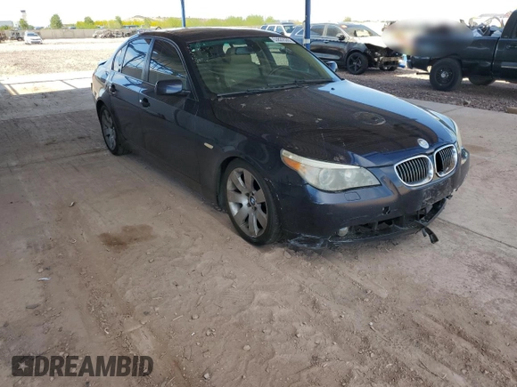 2007 BMW 5 Series 530i with VIN WBANE73567CM55416, listed as a Copart auction lot 53822535 with 145,066 mi miles and Salvage Title. Bid and sale history available at carsss.com. Image 4.