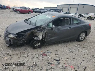 2012 Honda Civic Cpe LX with VIN 2HGFG3B58CH527382, listed as a Copart auction lot 51947645 with 0 mi miles and Clean Title. Bid and sale history available at carsss.com. Image 1.