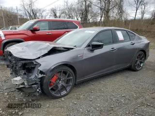 2023 Acura TLX Type S w/Performance Tire with VIN 19UUB7F96PA000620, listed as a Copart auction lot 53602525 with 25,853 mi miles and Salvage Title. Bid and sale history available at carsss.com. Image 1.