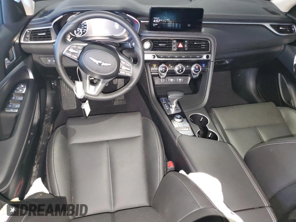 2023 Genesis G70 2.0T with VIN KMTG34TAXPU131832, listed as a Copart auction lot 44111124 with 3,203 mi miles and Non Repairable. Bid and sale history available at DreamBid. Image 8.
