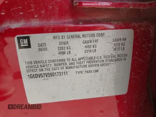 2009 Cadillac CTS RWD с VIN 1G6DV57V390173111, выставлен на аукционе IAAI как лот 42269117 с пробегом 165 666 миль миль и . История ставок и продаж доступна на DreamBid. Изображение 9.