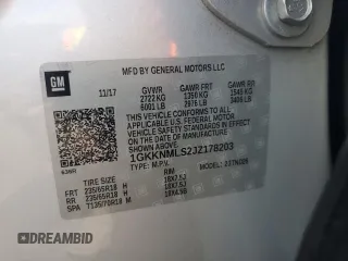 2018 GMC Acadia SLT with VIN 1GKKNMLS2JZ178203, listed as a Copart auction lot 54212175 with 76,873 mi miles and Salvage title. Bid and sale history available at DreamBid. Image 13.