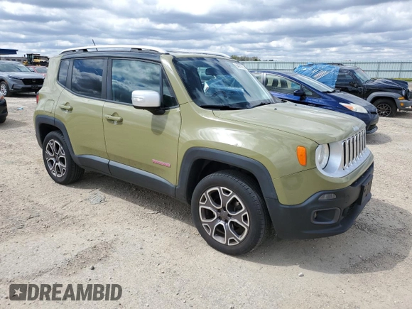 2015 Jeep Renegade Limited with VIN ZACCJBDT0FPB62974, listed as a Copart auction lot 54979735 with 104,023 mi miles and Non Repairable. Bid and sale history available at DreamBid. Image 4.