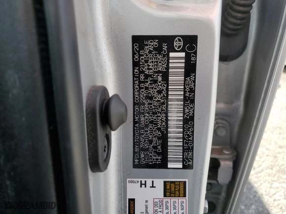 2020 Toyota Prius L Eco with VIN JTDKARFU6L3126421, listed as a Copart auction lot 47776875 with 122,465 mi miles and Salvage Title. Bid and sale history available at carsss.com. Image 15.