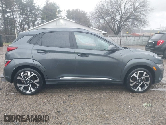 2022 Hyundai Kona Limited with VIN KM8K53A3XNU876882, listed as a IAAI auction lot 41223202 with 40,008 mi miles. Bid and sale history available at carsss.com. Image 14.