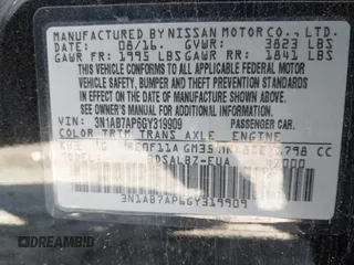 2016 Nissan Sentra S with VIN 3N1AB7AP6GY319909, listed as a IAAI auction lot 40891998 with 99,381 mi miles. Bid and sale history available at carsss.com. Image 9.