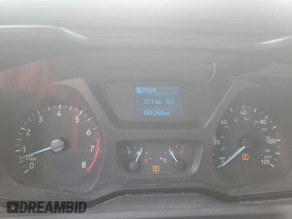 2015 Ford Transit Cargo with VIN 1FTNR1ZM8FKA33669, listed as a Copart auction lot 63588345 with 86,260 mi miles and Salvage title. Bid and sale history available at DreamBid. Image 9.