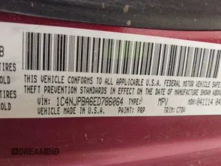 2014 Jeep Patriot Sport with VIN 1C4NJPBA6ED786064, listed as a IAAI auction lot 42783410 with 129,904 mi miles and . Bid and sale history available at DreamBid. Image 9.