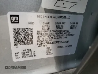 2023 GMC Acadia SLT with VIN 1GKKNULSXPZ253495, listed as a Copart auction lot 47650505 with 2 mi miles and Salvage Title. Bid and sale history available at DreamBid. Image 13.