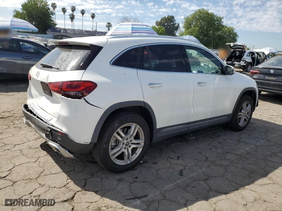 2021 Mercedes-Benz GLA with VIN W1N4N4GB7MJ170107, listed as a Copart auction lot 47322115 with 46,304 mi miles and Salvage Title. Bid and sale history available at carsss.com. Image 3.