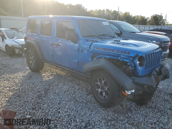 2022 Jeep Wrangler Unlimited Rubicon with VIN 1C4HJXFG8NW106102, listed as a Copart auction lot 77374814 with 45,546 mi miles and Salvage title. Bid and sale history available at DreamBid. Image 4.
