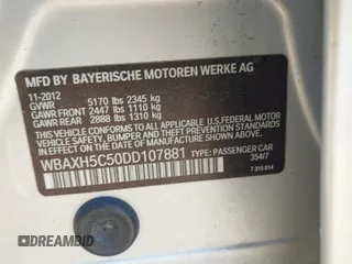 2013 BMW 5 Series 528i xDrive z VIN WBAXH5C50DD107881, wystawiony jako IAAI lot #42279780 z przebiegiem 205 890 mil mil oraz . Historia ofert i sprzedaży dostępna na DreamBid. Obrazek 9.
