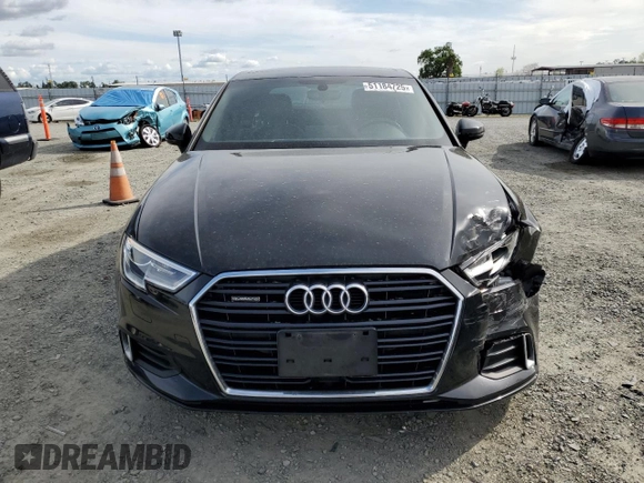 2017 Audi A3 Sedan Premium with VIN WAUB8GFF5H1019443, listed as a Copart auction lot 51184725 with 108,134 mi miles and Salvage Title. Bid and sale history available at carsss.com. Image 5.