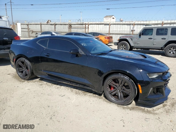 2017 Chevrolet Camaro ZL1 with VIN 1G1FJ1R62H0182079, listed as a Copart auction lot 52446335 with 21,652 mi miles and Salvage Title. Bid and sale history available at carsss.com. Image 4.