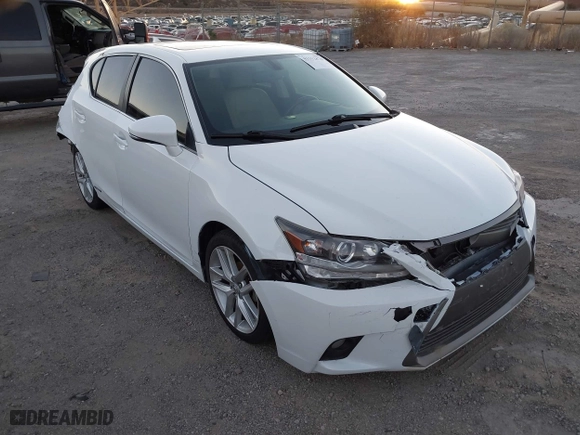2014 Lexus CT 200h Hybrid with VIN JTHKD5BH9E2205419, listed as a IAAI auction lot 41312878 with 115165 miles. Bid and sale history available at carsss.com. Image 1.