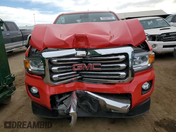 2018 GMC Canyon 4WD SLT with VIN 1GTG6DEN0J1158147, listed as a Copart auction lot 76594794 with 41,186 mi miles and Salvage Title. Bid and sale history available at carsss.com. Image 5.