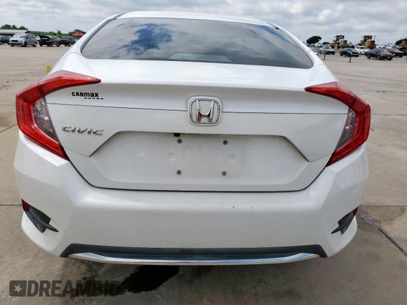 2019 Honda Civic LX with VIN 2HGFC2F68KH606218, listed as a Copart auction lot 55811975 with 74,750 mi miles and Salvage Title. Bid and sale history available at DreamBid. Image 6.