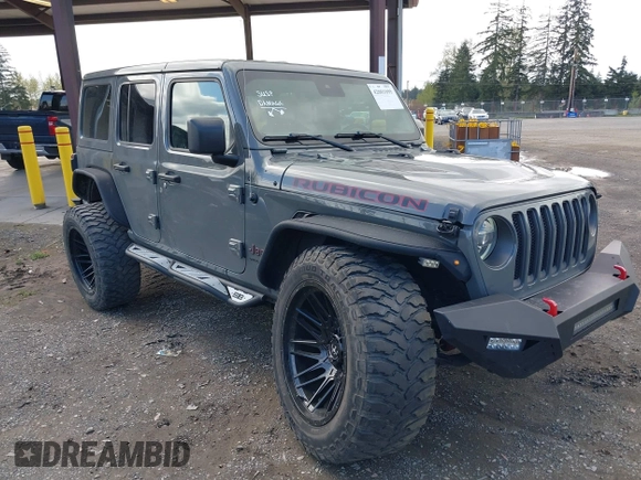 2021 Jeep Wrangler Unlimited Rubicon with VIN 1C4HJXFG9MW531858, listed as a IAAI auction lot 42001095 with 38,240 mi miles and . Bid and sale history available at DreamBid. Image 1.