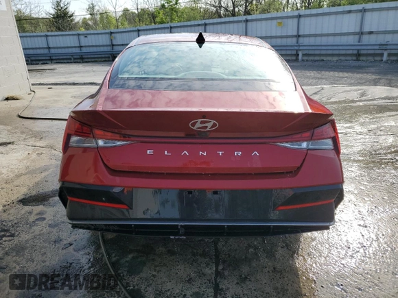 2025 Hyundai Elantra SEL Convenience with VIN KMHLS4DG3SU862593, listed as a Copart auction lot 55407335 with 13,935 mi miles and Clean Title. Bid and sale history available at DreamBid. Image 6.
