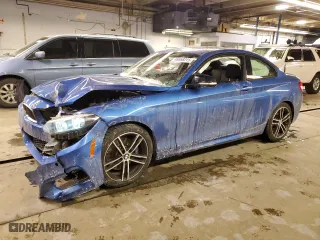 2021 BMW 2 Series M240i xDrive with VIN WBA2J7C07M7J59957, listed as a Copart auction lot 45558215 with 22,522 mi miles and Salvage Title. Bid and sale history available at carsss.com. Image 1.