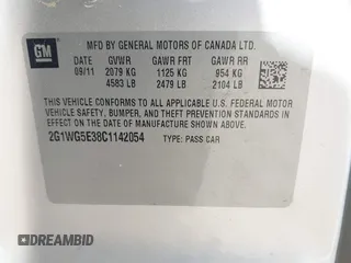2012 Chevrolet Impala LT Fleet with VIN 2G1WG5E38C1142054, listed as a IAAI auction lot 42010616 with 128,274 mi miles and . Bid and sale history available at DreamBid. Image 9.